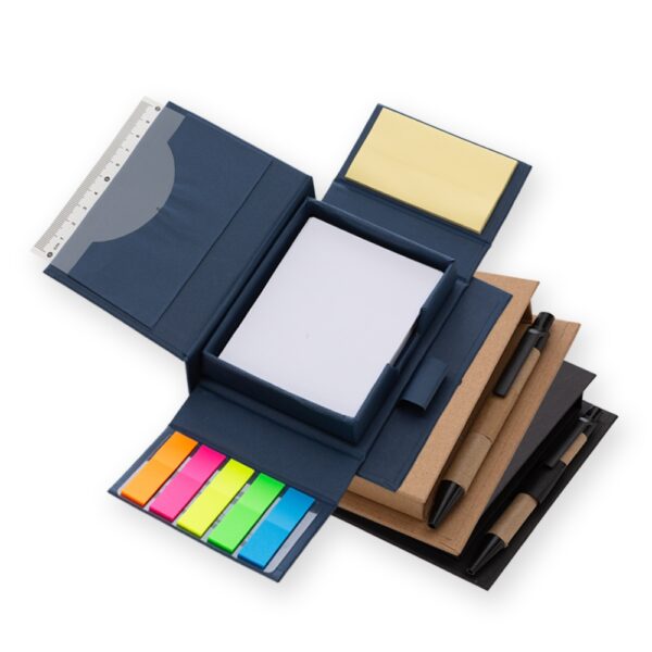 Bloco de Anotações A6 de Mesa com Caneta e Post-it Eco S82241