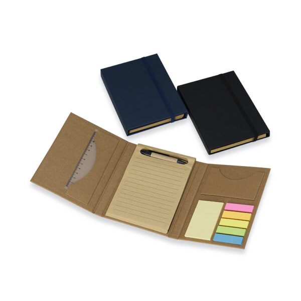 Pasta Bloco de Anotações B6 com Caneta, Regua e Post-it Eco S26741