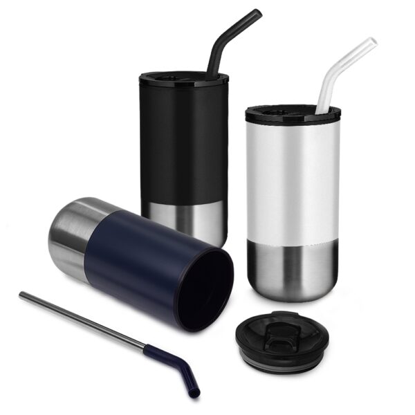 Copo Inox com Canudo 500ml S79941