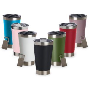 Copo Térmico 500ml com Tampa e Abridor de Garrafa Aço Inox SL54681 Sa54681