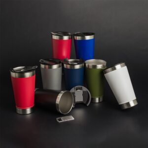 Copo Térmico 500ml Inox com Tampa e Abridor de Garrafa SL54681 Sa54681