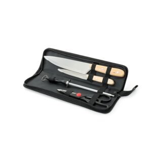 Kit Churrasco 4 Peças Inox e Madeira de Bambu com Estojo S53010