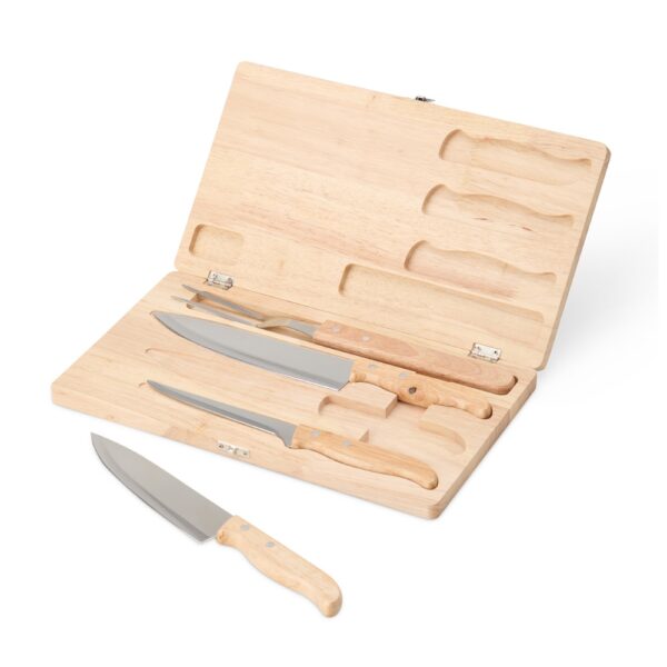 Kit Churrasco 4 Peças Inox e Madeira de Bambu com Estojo S74310 - Image 2