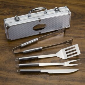 Kit Churrasco 4 Peças Inox com Estojo S44610