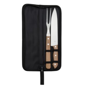 Kit Churrasco 2 Peças Inox e Madeira Bambu com Estojo S74470