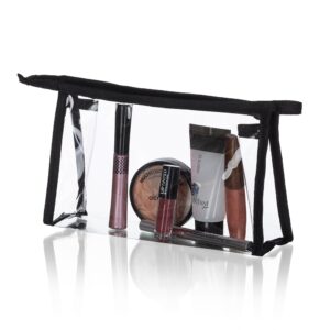 Nécessaire Visor Transparente Plástica Detalhes Nylon Impermeável Tam 20x10x5.5cm S29020