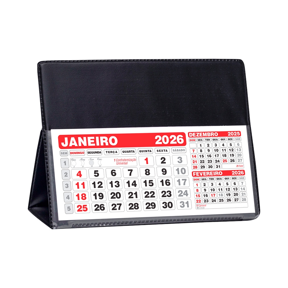 Calendário Mensal Anual de Mesa em PVC S75621 S85621