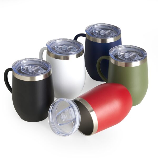 Caneca Térmica Inox 350ml Tampa Acrílica com Bocal e Trava de Segurança S18040