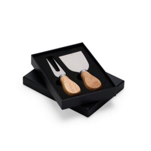 Kit Queijos e Frios 2 Peças Madeira de Bambu e Inox S12260