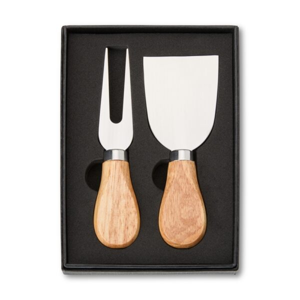 Kit Queijos e Frios 2 Peças Madeira de Bambu e Inox S12260 - Image 2