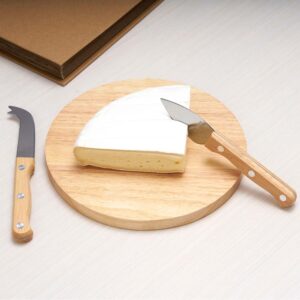 Kit Queijos e Frios 3 Peças Madeira de Bambu e Inox S22280