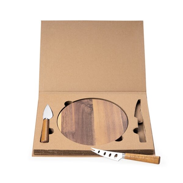 Kit Queijos e Frios 3 Peças Madeira de Bambu e Inox  S13681 - Image 4