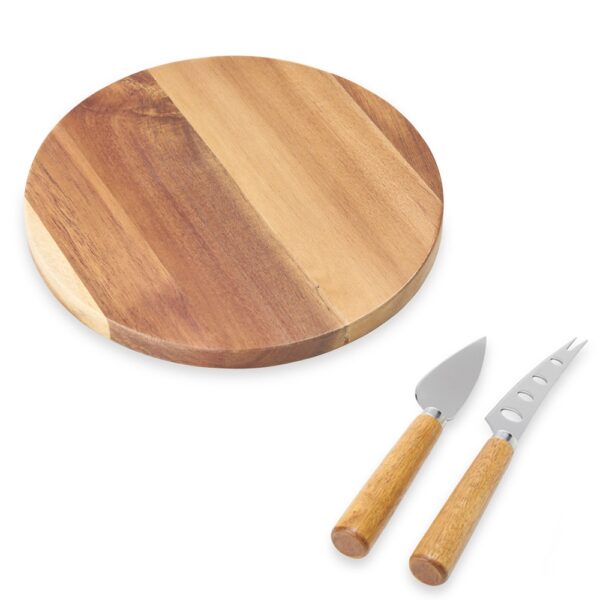 Kit Queijos e Frios 3 Peças Madeira de Bambu e Inox  S13681 - Image 3