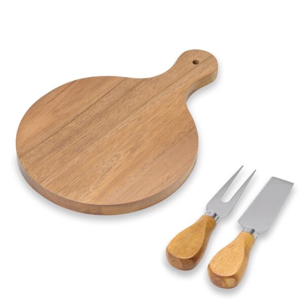 Kit Queijos e Frios 3 Peças Madeira de Bambu e Inox  S29681 - Image 3