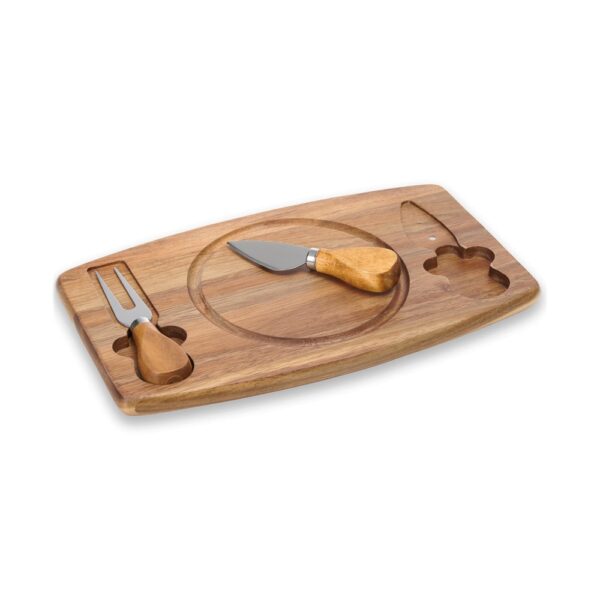 Kit Queijos e Frios 3 Peças Madeira de Bambu e Inox S82681 - Image 2