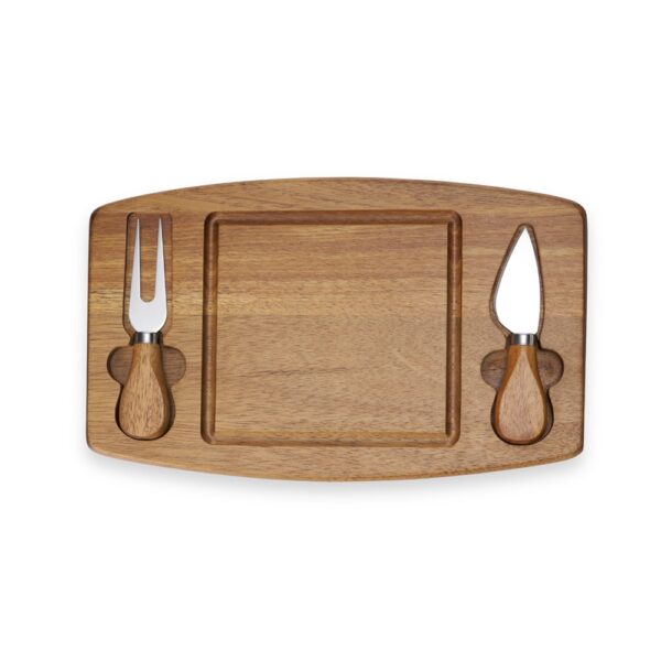 Kit Queijos e Frios 3 Peças Madeira de Bambu e Inox  S72681 - Image 3