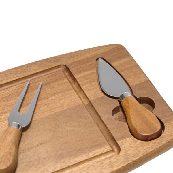 Kit Queijos e Frios 3 Peças Madeira de Bambu e Inox  S72681 - Image 4