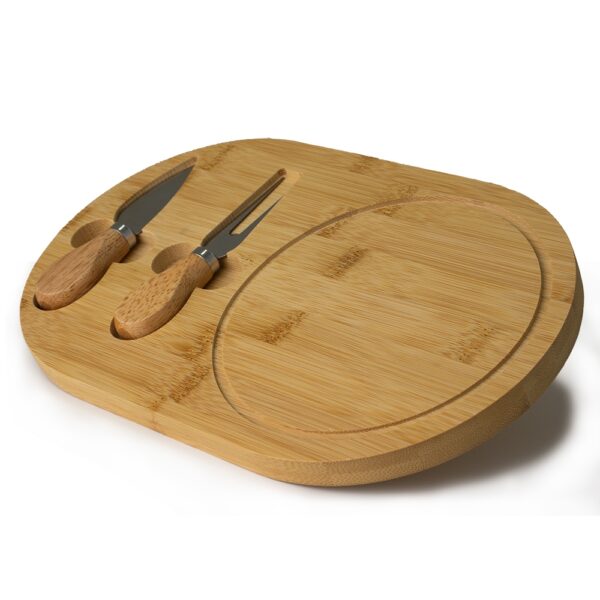 Kit Queijos e Frios 3 Peças Madeira de Bambu e Inox  S83051 - Image 3