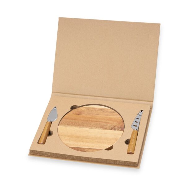 Kit Queijos e Frios 3 Peças Madeira de Bambu e Inox  S13681 - Image 2