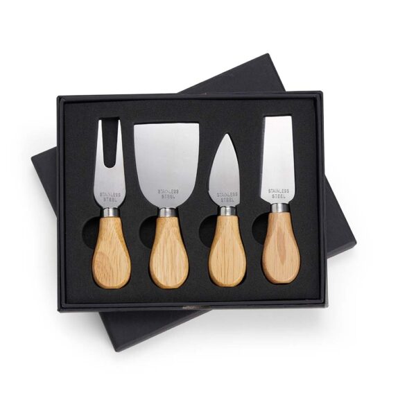 Kit Queijos e Frios 4 Peças Madeira de Bambu e Inox S22260 - Image 2