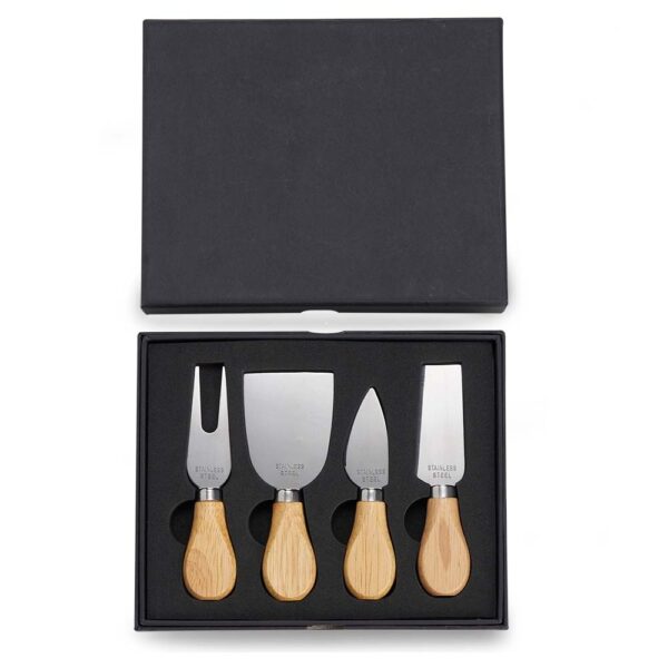 Kit Queijos e Frios 4 Peças Madeira de Bambu e Inox S22260 - Image 3