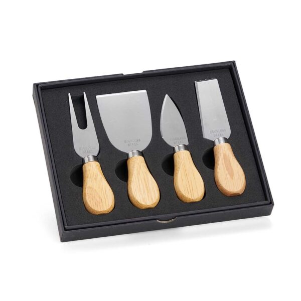 Kit Queijos e Frios 4 Peças Madeira de Bambu e Inox S22260 - Image 4