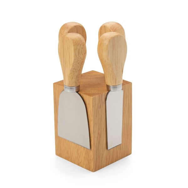 Kit Queijos e Frios 4 Peças Madeira de Bambu e Inox S02681 - Image 2