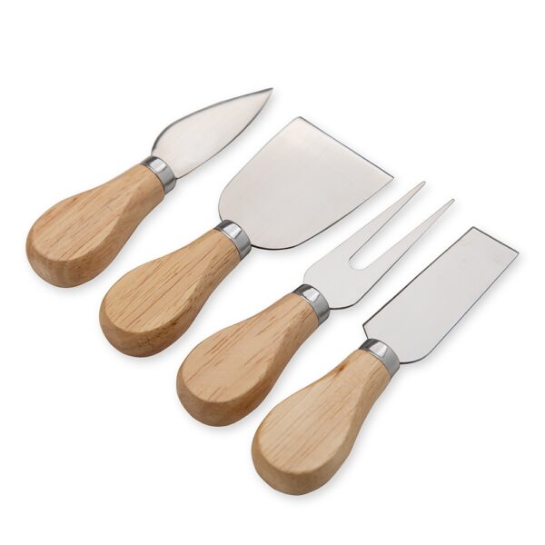 Kit Queijos e Frios 4 Peças Madeira de Bambu e Inox S02681 - Image 4