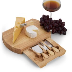 Kit Queijos e Frios 5 Peças Madeira de Bambu e Inox S12250