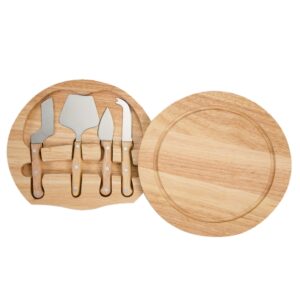 Kit Queijos e Frios 5 Peças Madeira de Bambu e Inox S24580