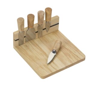 Kit Queijos e Frios 6 Peças Madeira de Bambu e Inox S22240