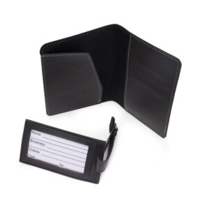 Porta Passaporte e Cartão e Identificador de Bagagem Kit Viagem 2 Peças Tam 14x10cm S82831 Sb82831