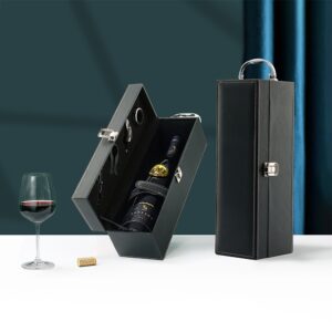 Kit Vinho 4 Peças Estojo para 1 Garrafa Couro Sintético S39430