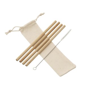 Canudos de Bambu com Escova de Limpeza Kit S79541