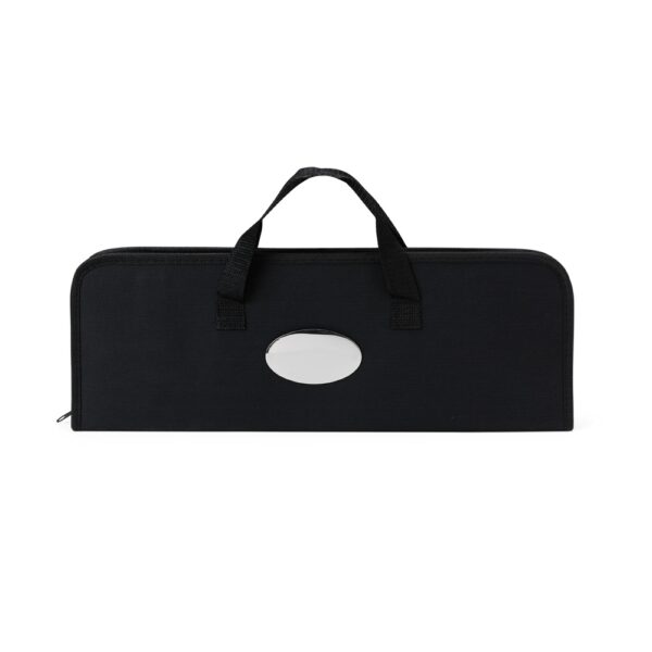 Kit Churrasco 9 Peças Aço Inox com Cabo Madeira Bambu e Estojo Nylon S39881 - Image 3