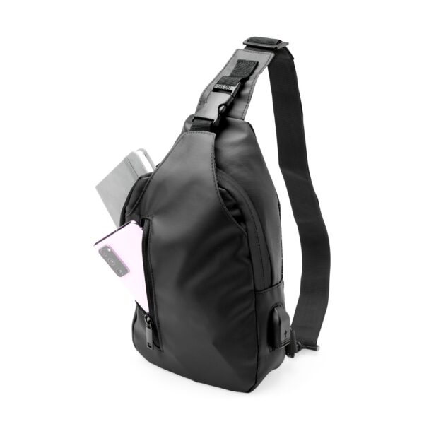 Bolsa/Mochila de Ombro USB 6L Couro Sintético S39180 - Image 2