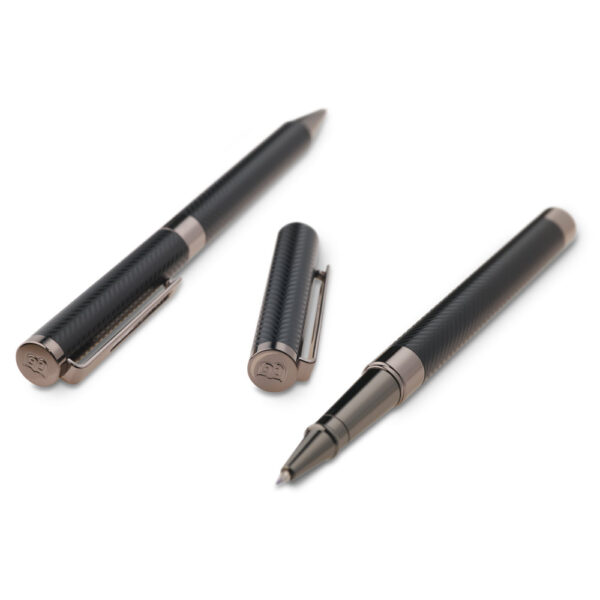 Caneta Executiva Luxo Roller Metal Preto Mate Escrita Preto Estojo Presente Sg70219 - Image 3
