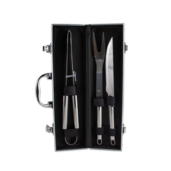 Kit Churrasco 3 peças Aço Inox Maleta de Aluminio S95720 - Image 2