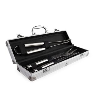 Kit Churrasco 3 peças Aço Inox Maleta de Aluminio S95720
