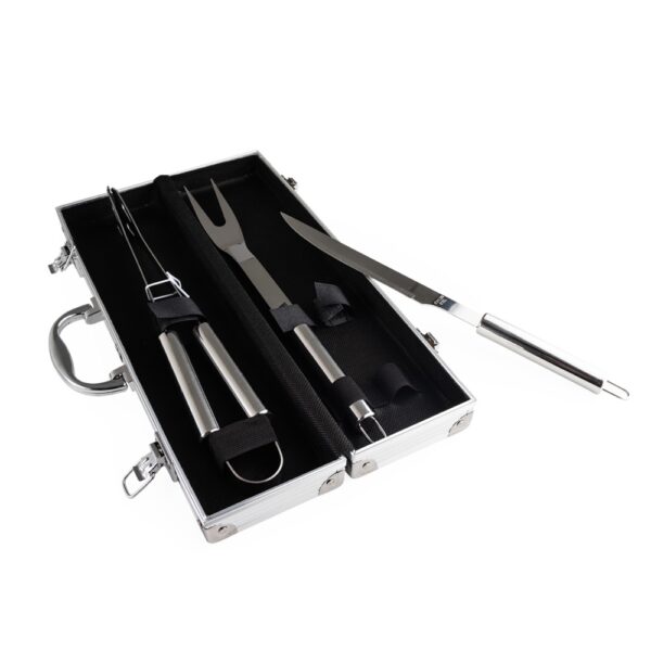 Kit Churrasco 3 peças Aço Inox Maleta de Aluminio S95720 - Image 5