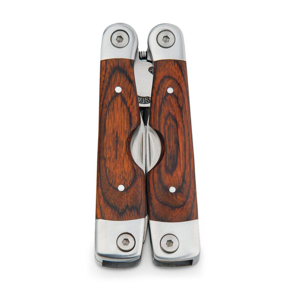 Ferramenta Kit Alicate Dobrável Multifunções Inox e Madeira Sg22049 - Image 2