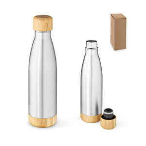 Garrafa Squeeze Térmica Inox e Bambu 800ml Sg73349
