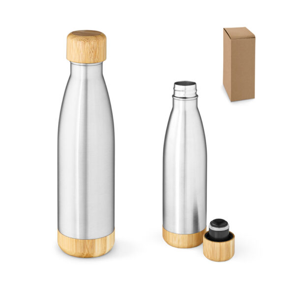 Garrafa Squeeze Térmica Inox e Bambu 800ml Sg73349