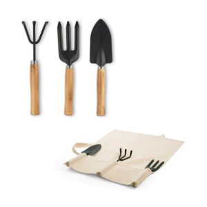 Kit Ferramentas Jardinagem Metal e Madeira de Eucalipto Sg92189