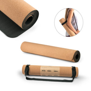 Fitness Tapete para Ginástica Yoga e Pilates em Cortiça com Bolsa Sg83189
