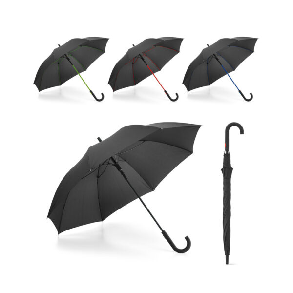 Guarda-chuva Poliéster Pongee Vareta Colorida Fibra de Vidro Cabo Revestido Borracha Sg54199