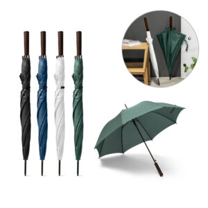 Guarda-chuva Poliéster Pongee Haste e Estrutura Metal Pega em Madeira Sg94199