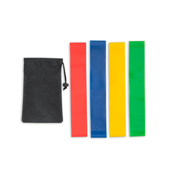 Fitness Kit 4 Bandas Elásticas de Ginástica Nível de resistência diferentes com Bolsa Sg07999 - Image 4