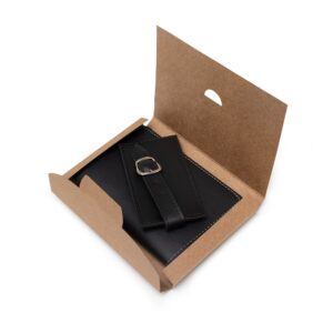 Kit Viagem Porta-passaporte e Tag Identificador de Bagagem Couro Sintético Estojo Kraft Sb82831