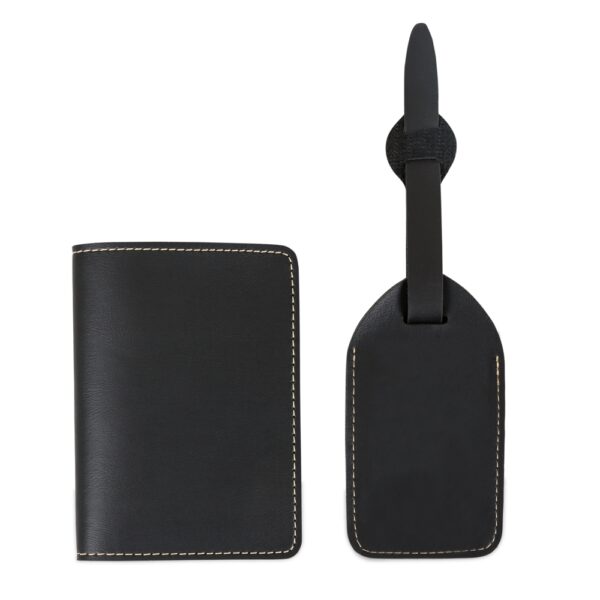Kit Viagem Porta-passaporte e Tag Identificador de Bagagem Couro Sintético S82831 - Image 2